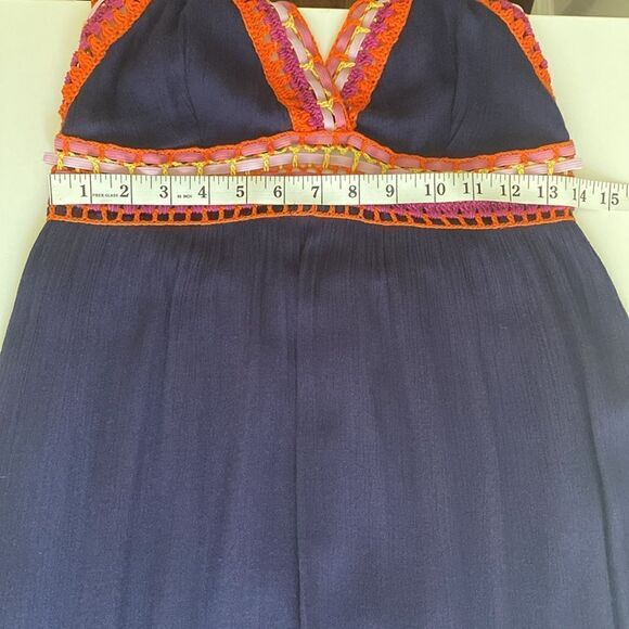 Indigo Rein Navy Blue Boho Maxi Summer Dress Size Medium - Picture 9 of 10